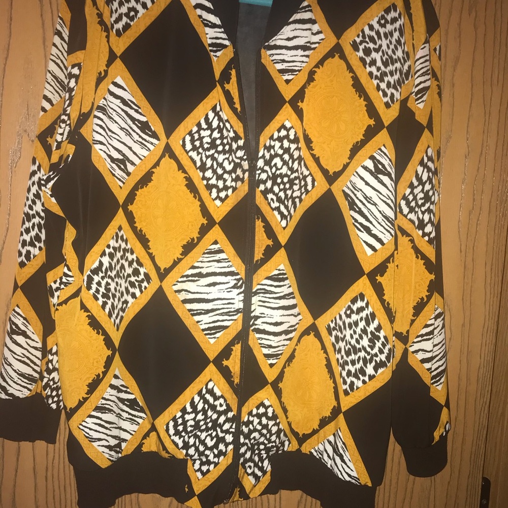 Pattern Plus Size Bomber Jacket
